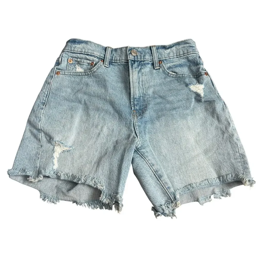 Gap Cheeky Midi‎ Short High Rise Light Wash 90s Y2k Women's 26
